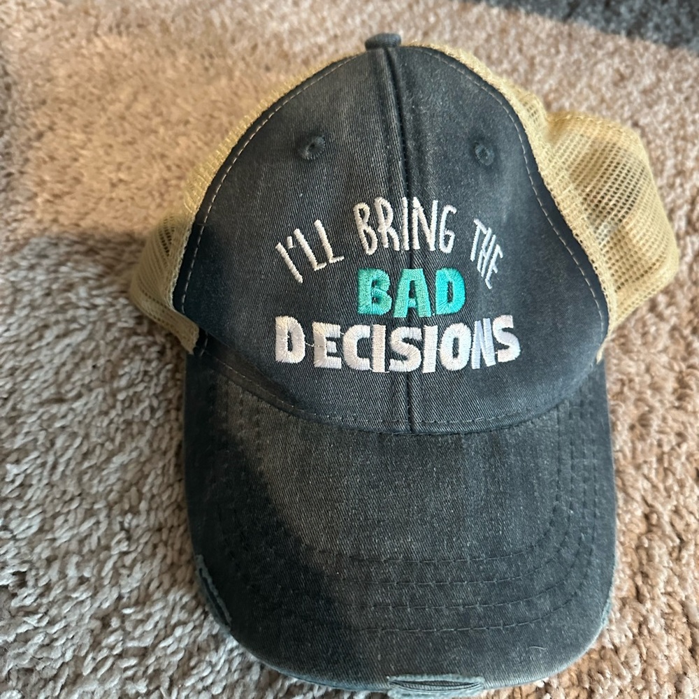Black and Tan Cap with Fun Slogan